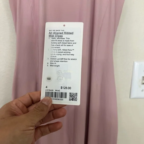 Lululemon Athletica Pink Ribbed Bodycon Midi Dress - Picture 6 of 6